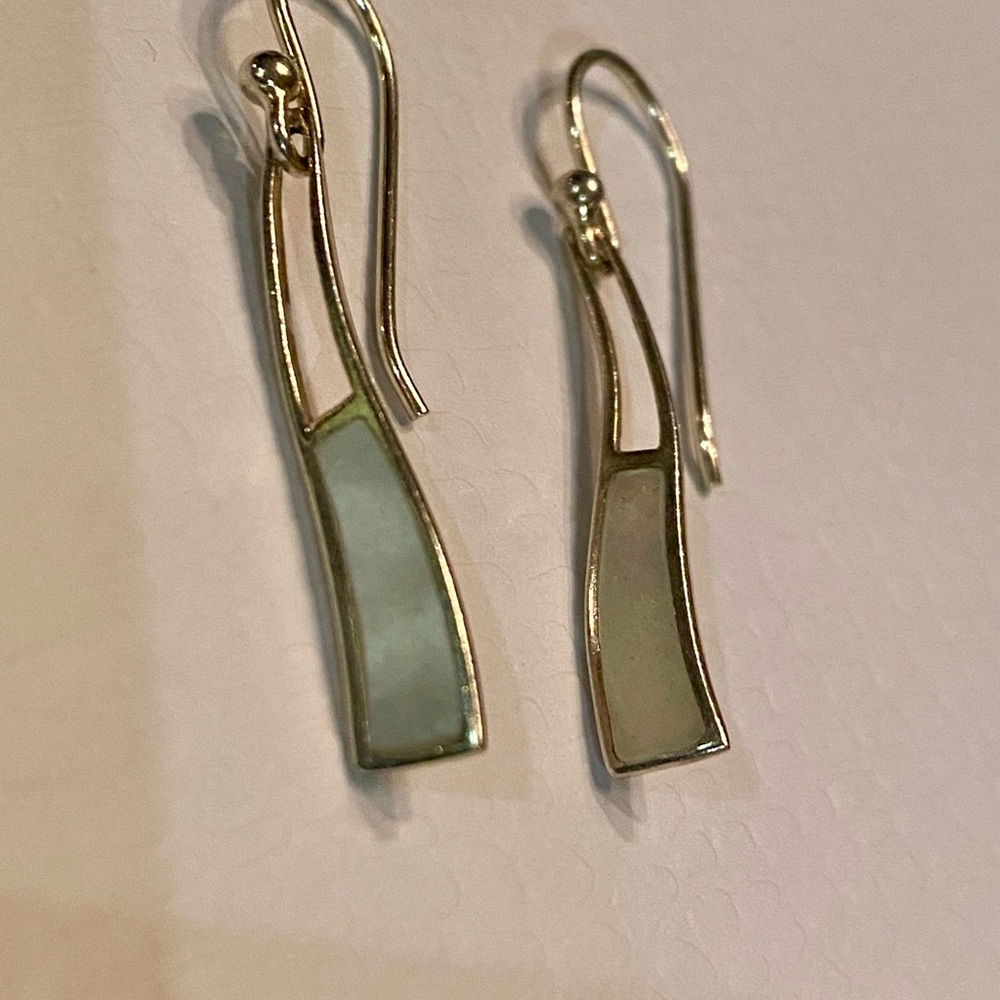 .925 Silver Shell Long Dangle Earrings - image 2